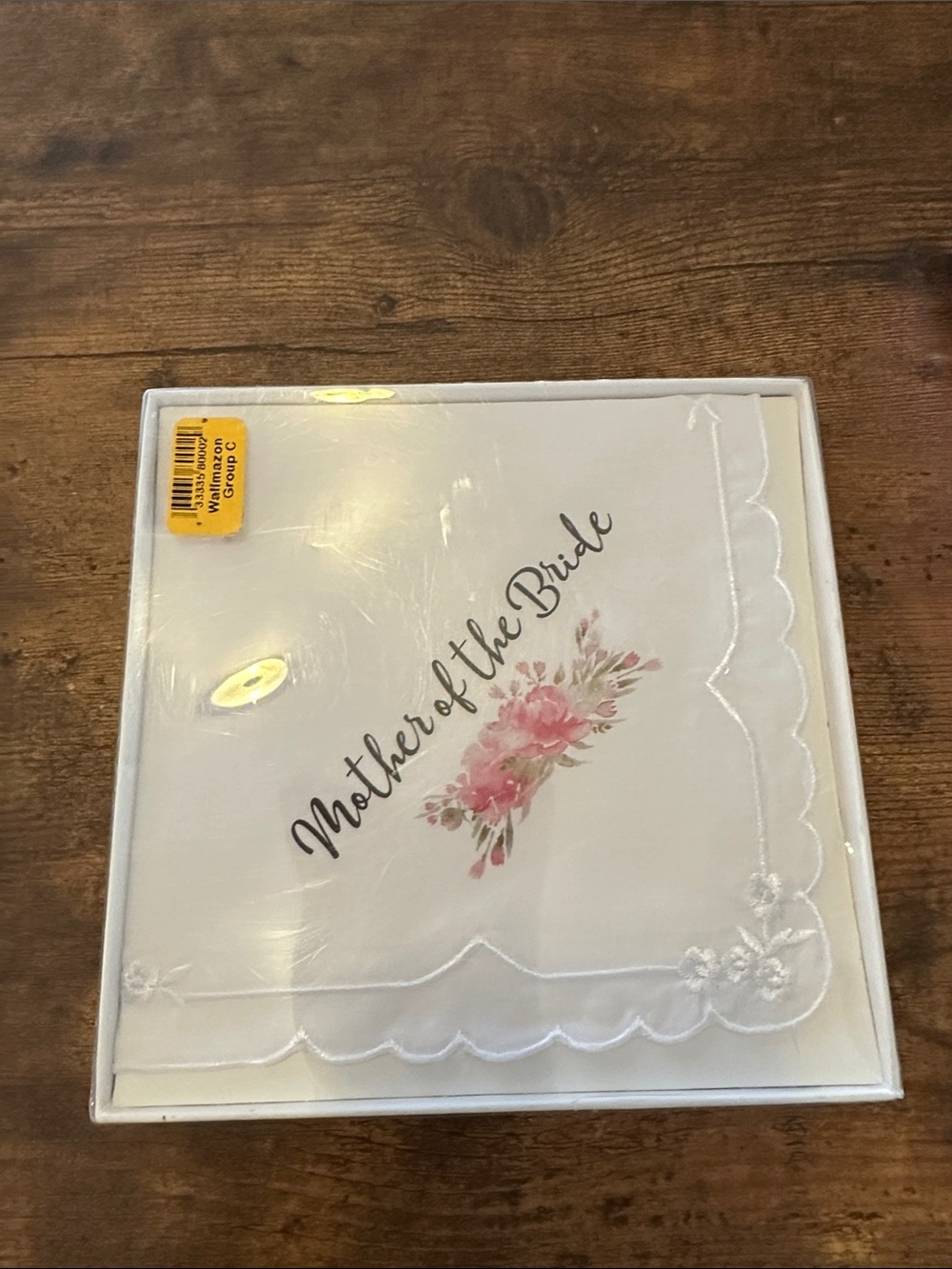 Mother of the Bride Floral White Handkerchief